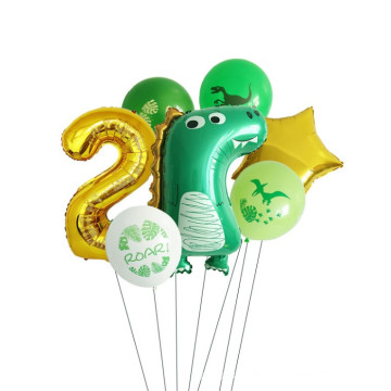 Dekoration Dino Thema Helium große Zahl Ballon Bouquet